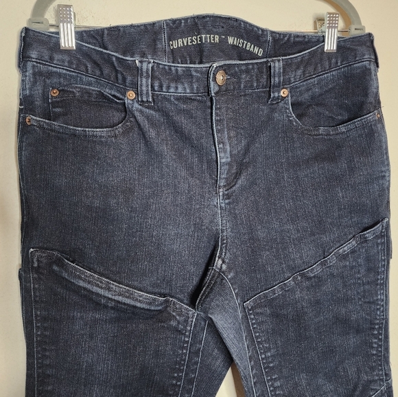 Duluth Trading Double Chapped work denim skinny leg darkwash Jeans. Size 12. - Picture 13 of 16